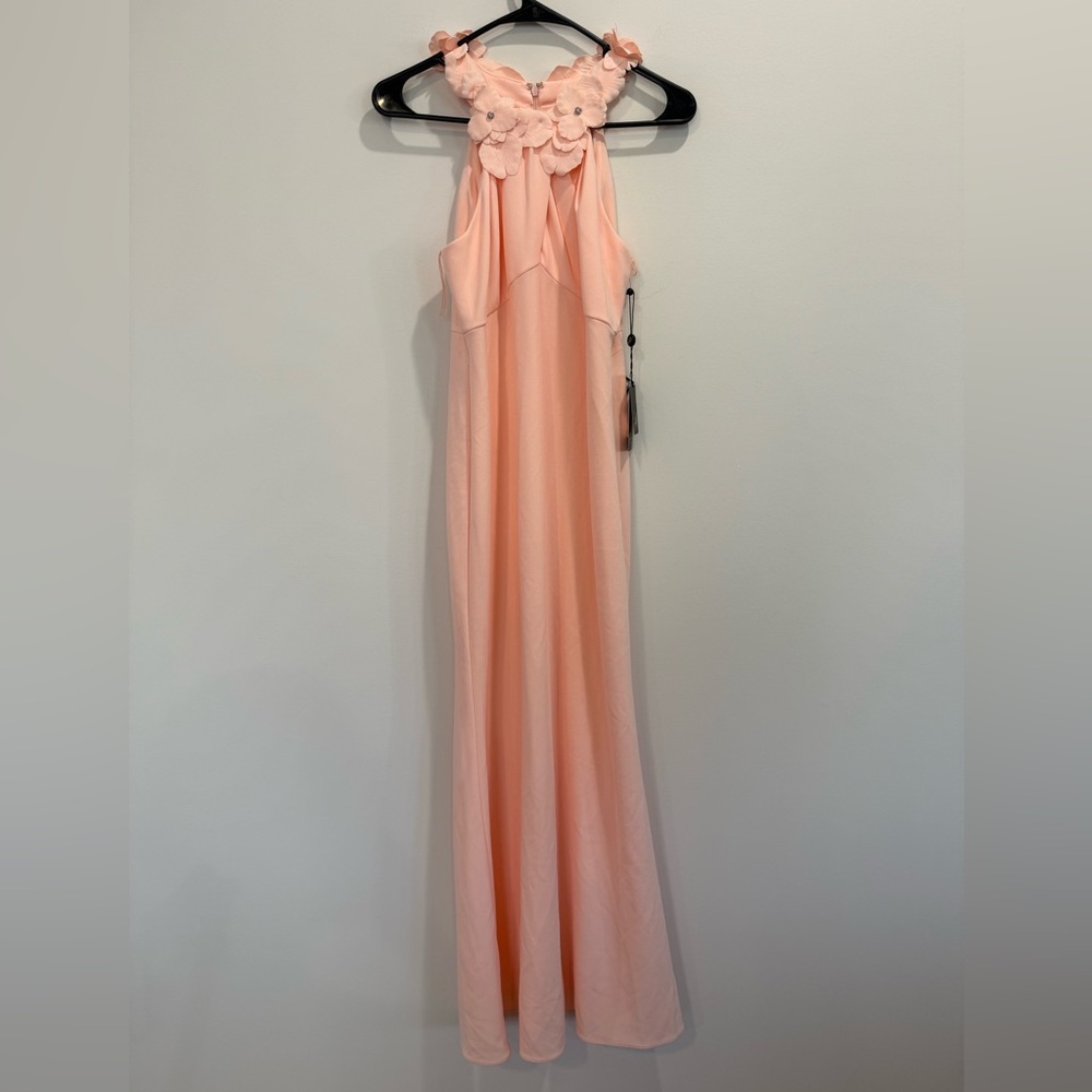 Adrianna Papell Women's Rosette Halter Crepe Gown - Picture 6 of 8